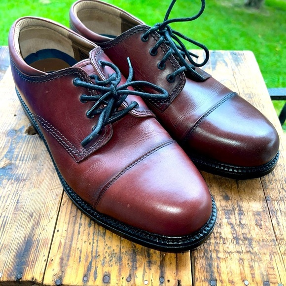 Dockers Mens Gordon Leather Dress Casual Cap Toe Lace-up Oxford Shoe Sz 11Wide - Picture 1 of 11